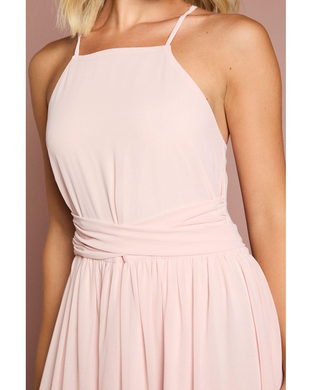 Coast Pink Teen Cross Front Detail Cami Bridesmaid Dress
