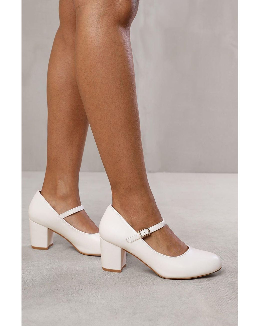 Where's That From White 'Eben' Block Heel Mary Jane Pumps