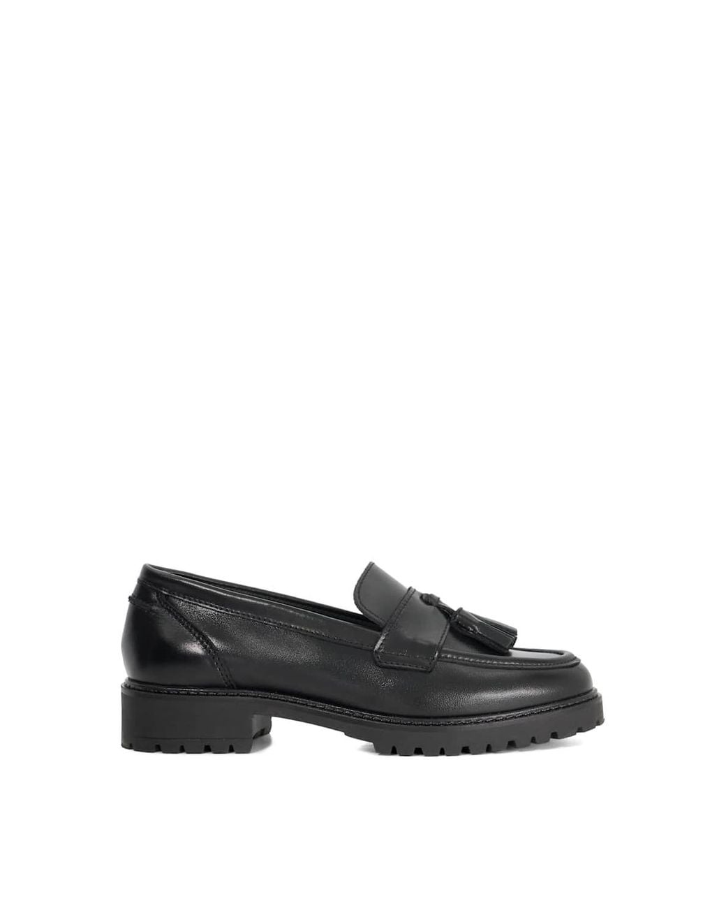 Dune Black Wide Fit 'Gracelyn' Leather Loafers