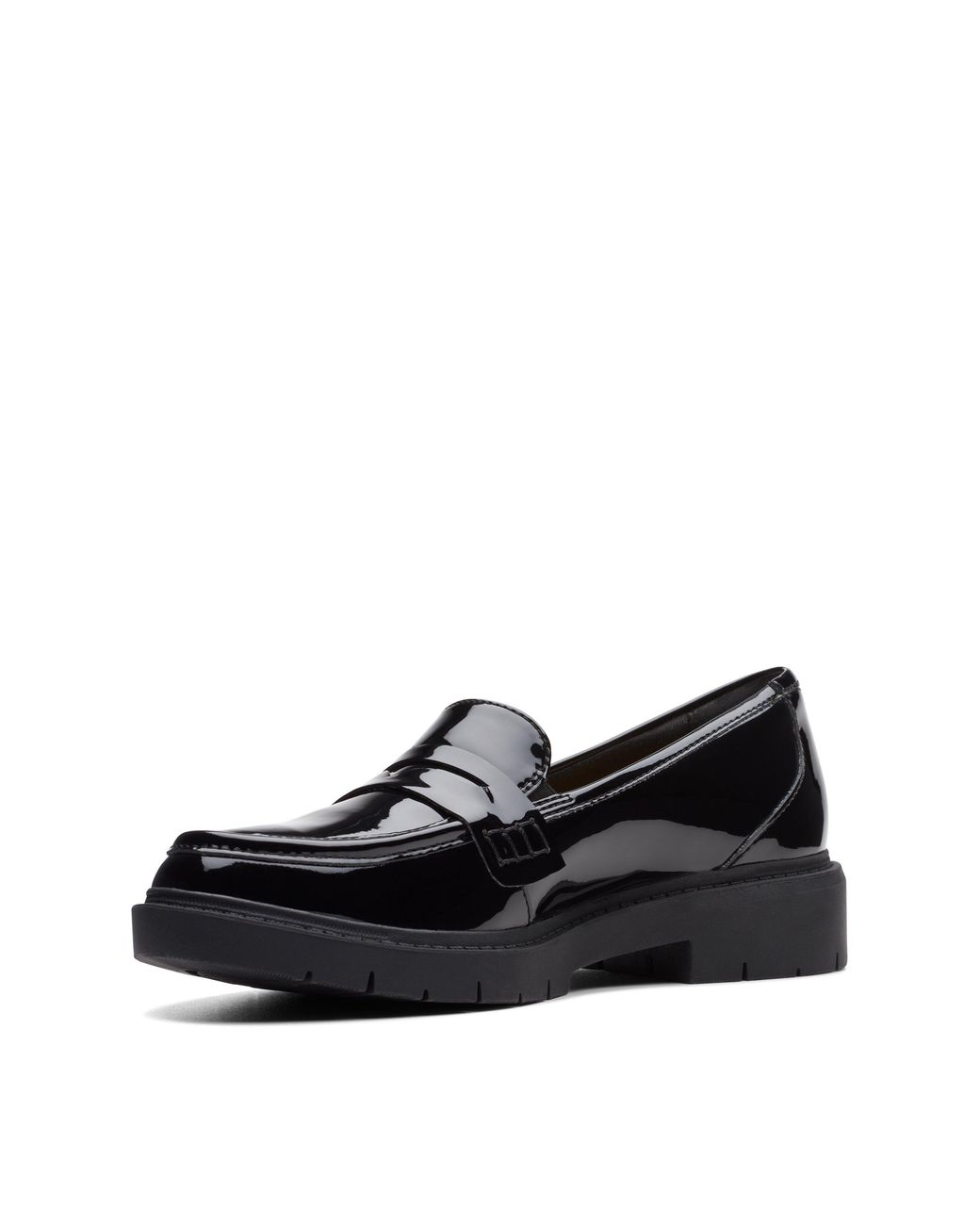 Clarks Black Westlynn Ayla Patent Loafers, Slip Ons