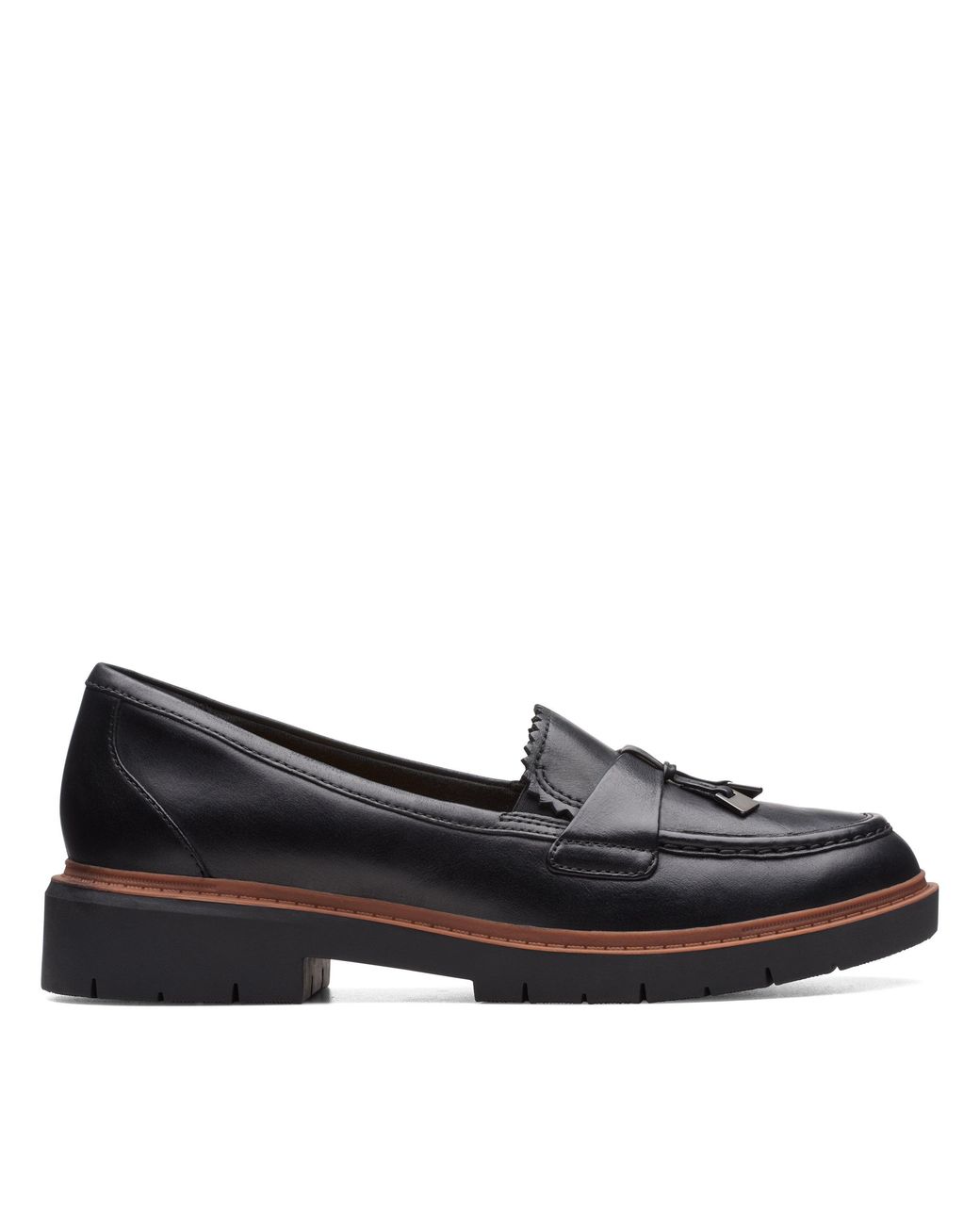 Clarks Black Westlynn Bella Leather Loafers, Slip Ons