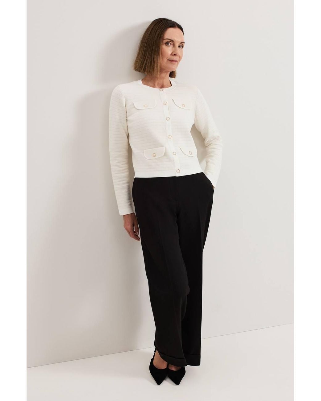 Phase Eight White Kelley Tailored Knit Cardigan