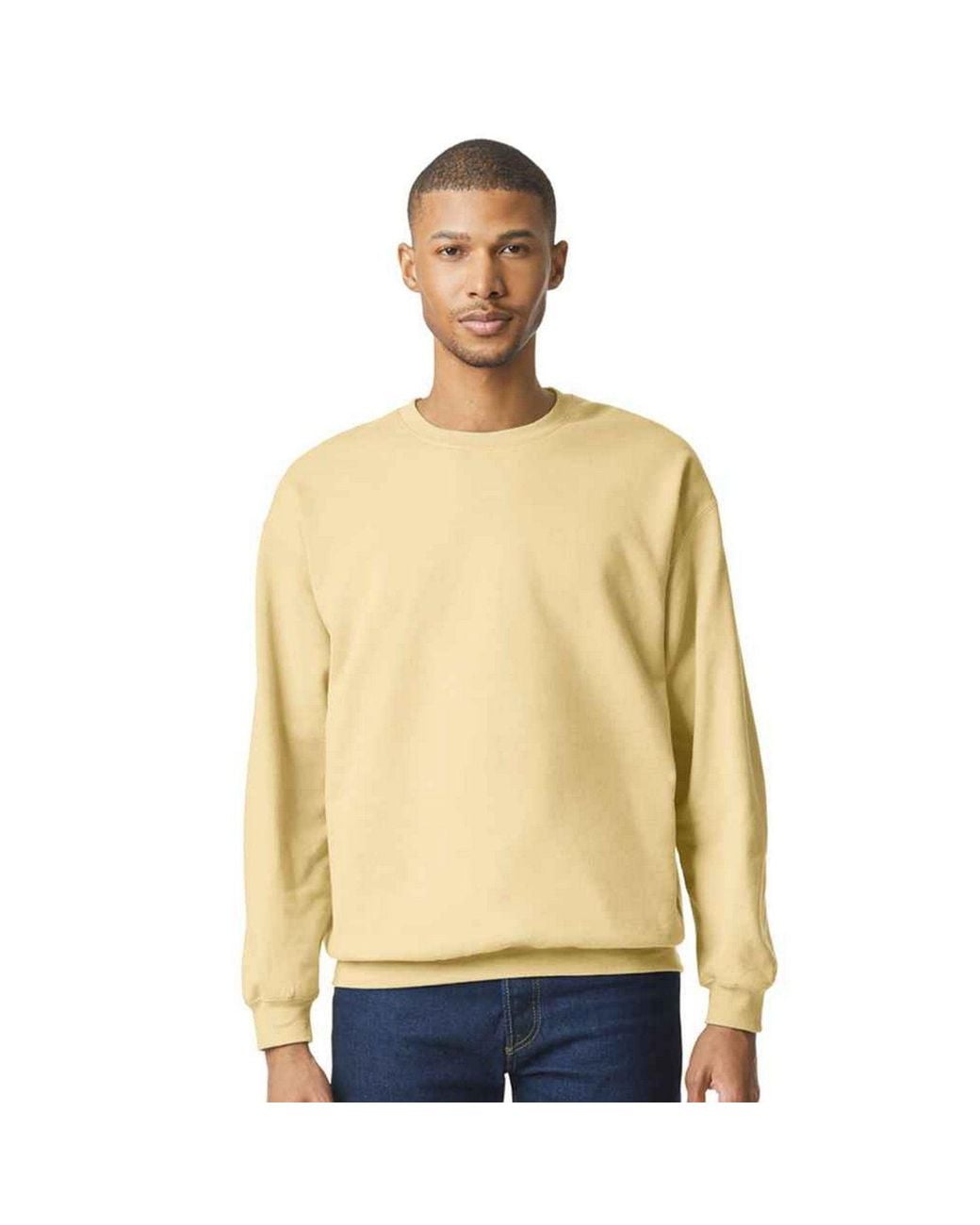 Gildan Yellow Softstyle Fleece Midweight Sweatshirt for men