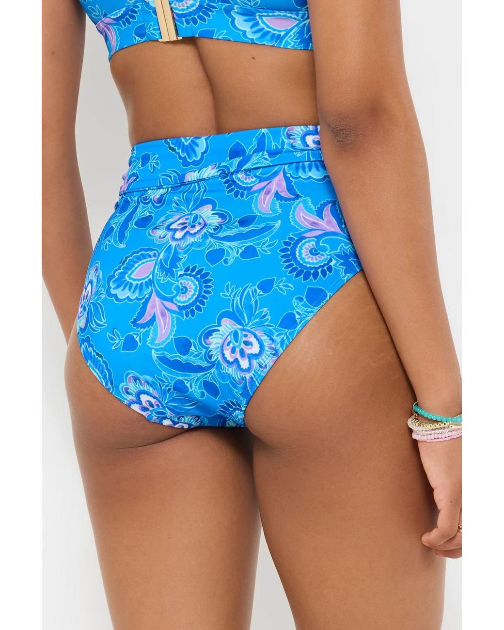Joe Browns Blue Boho Paisley Frill Bikini Bottoms
