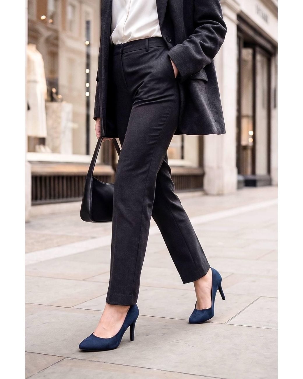Spot on Black Classic High Heel Court Shoes