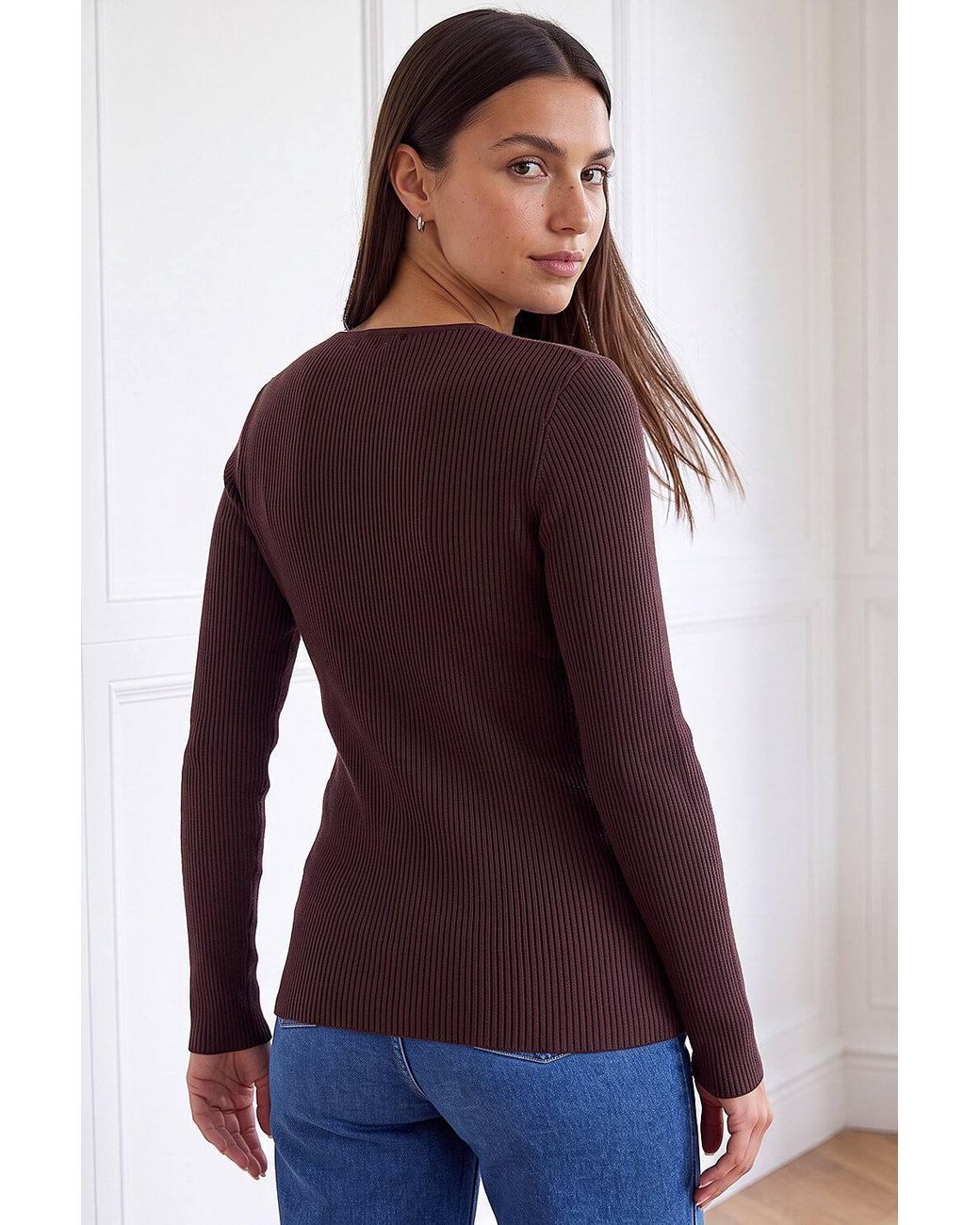 Roman Purple Trim Knit Jumper