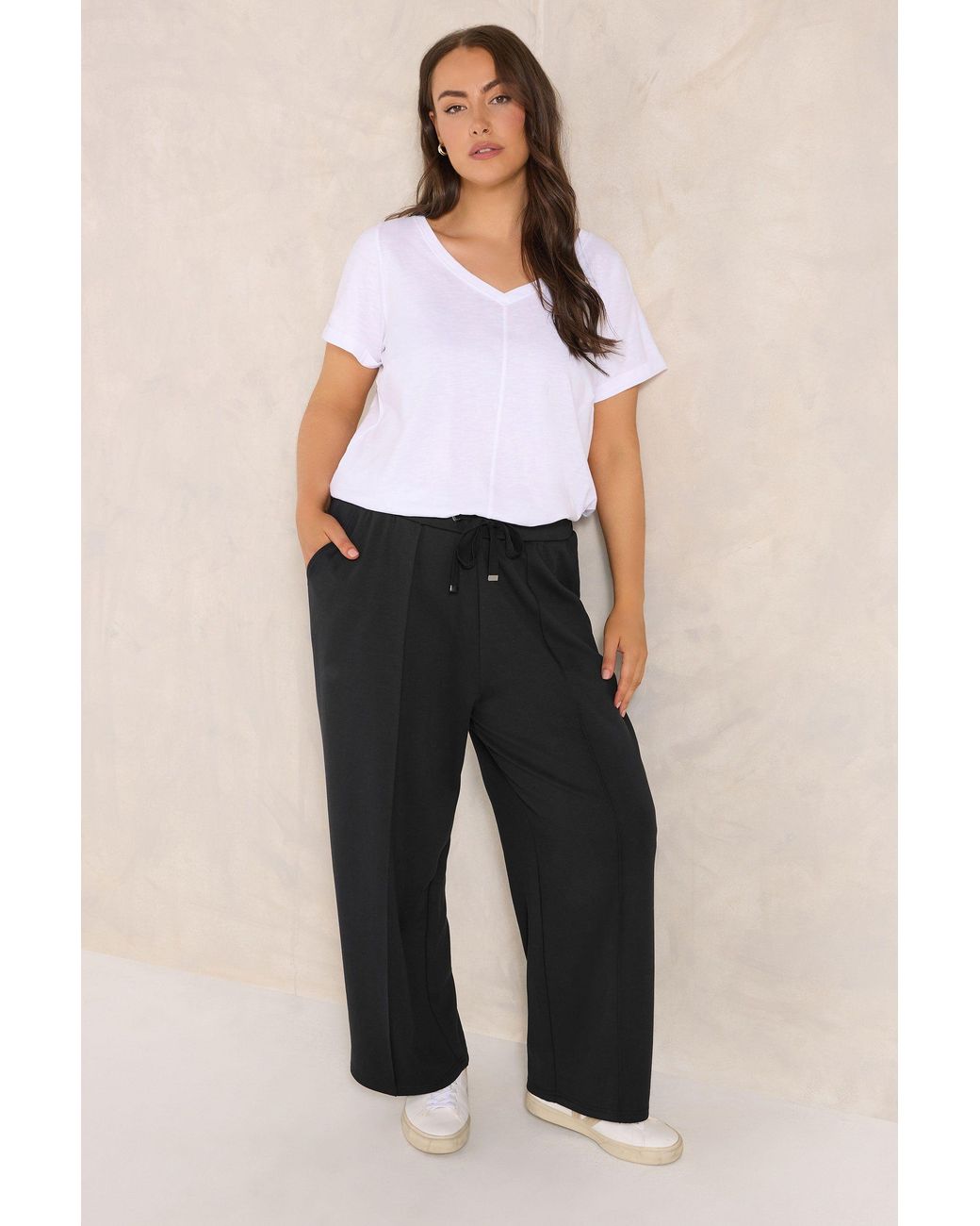 Evans Black Wide Leg Joggers