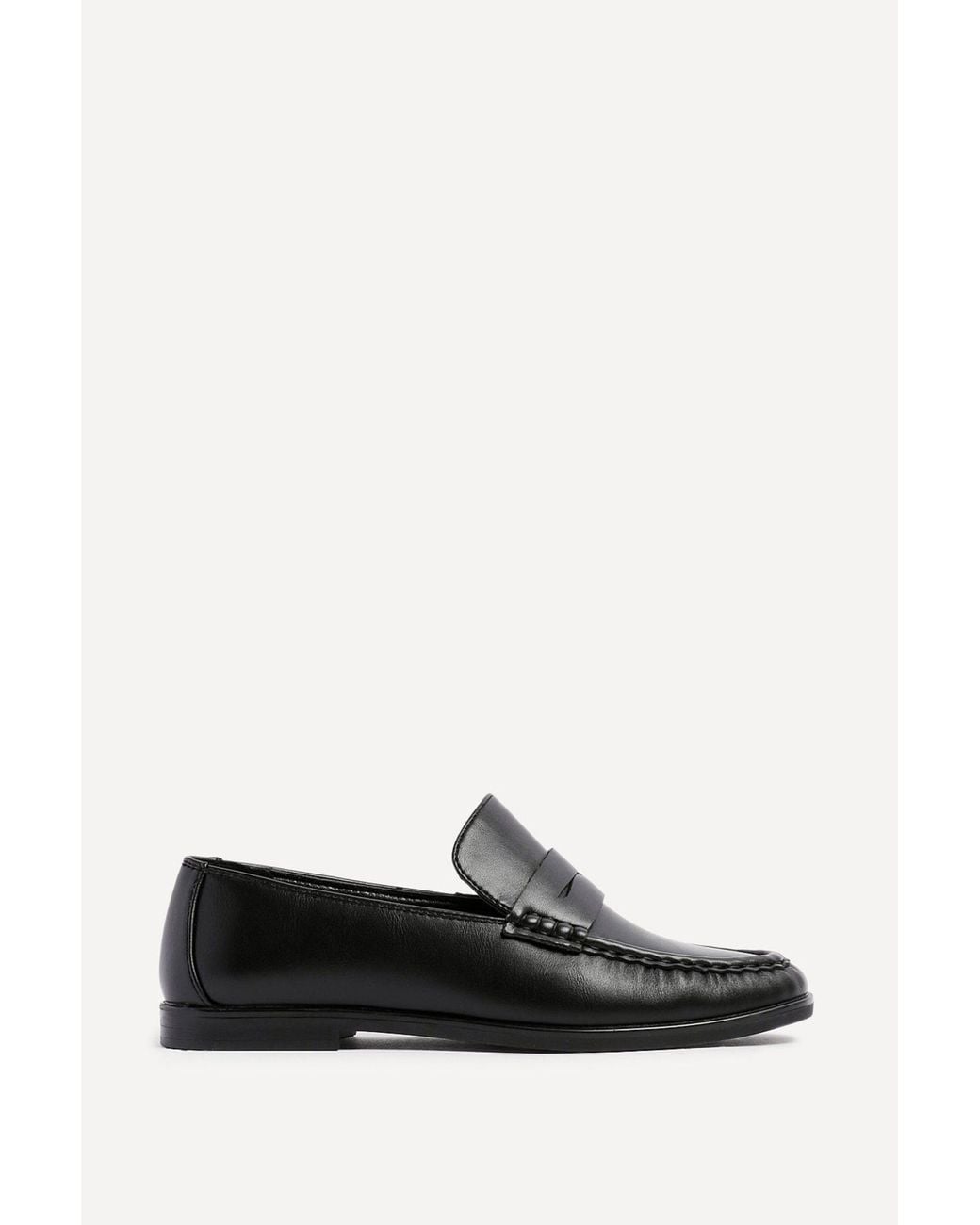 Linzi Black Belmont Faux Leather Ruched Loafer