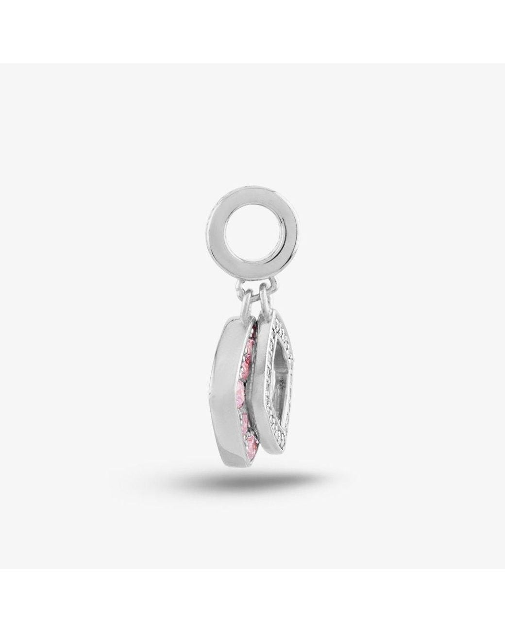 Rosa Lea White 2 Square Dangle Charm Am-Thb032204