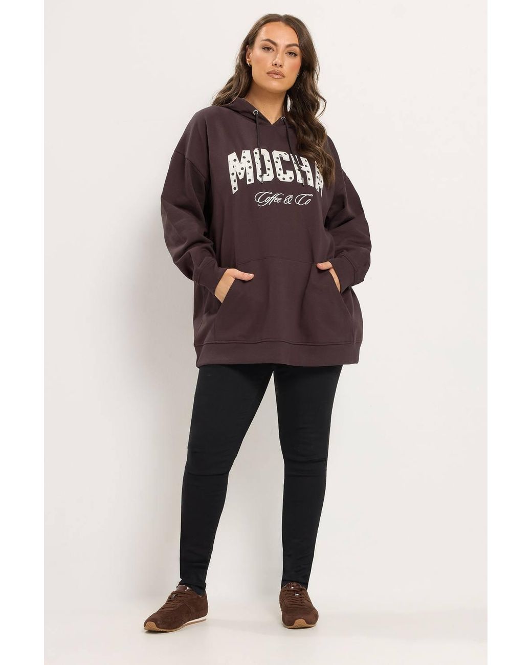 Yours Brown 'Mocha' Spot Hoodie