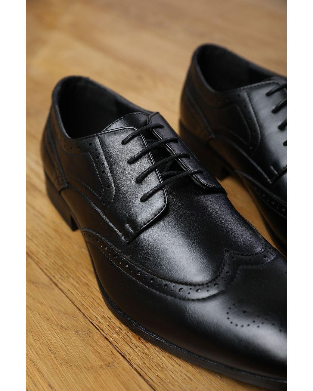 Where's That From Black 'Dominic' Lace Up Derby Textured Formal Dress Work Shoes for men