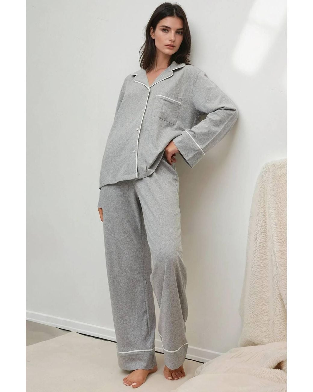 Hiccup Gray Soft Touch Cotton Pajama Set
