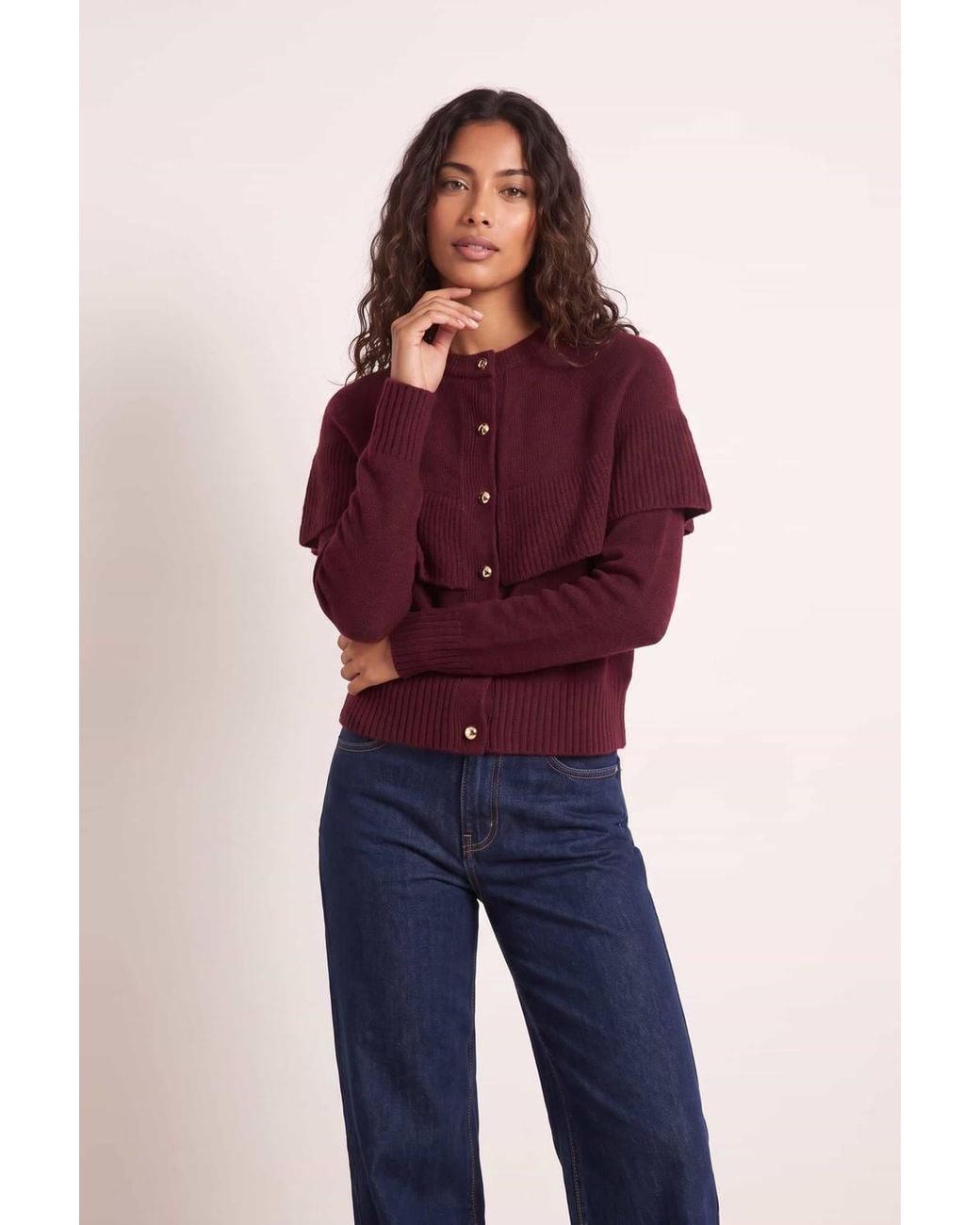 Style Cheat Blue Cape Frill Knit