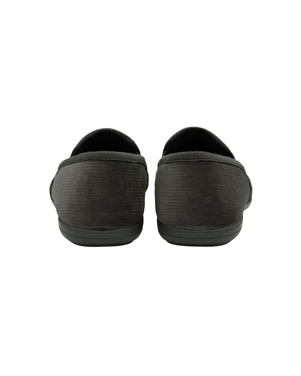 Lotus Black 'Peter' Textile Full Slippers for men