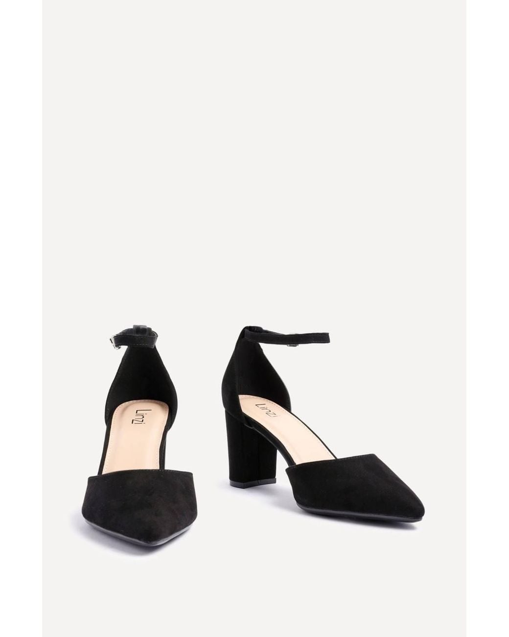 Linzi White Leona Faux Suede Court Heels