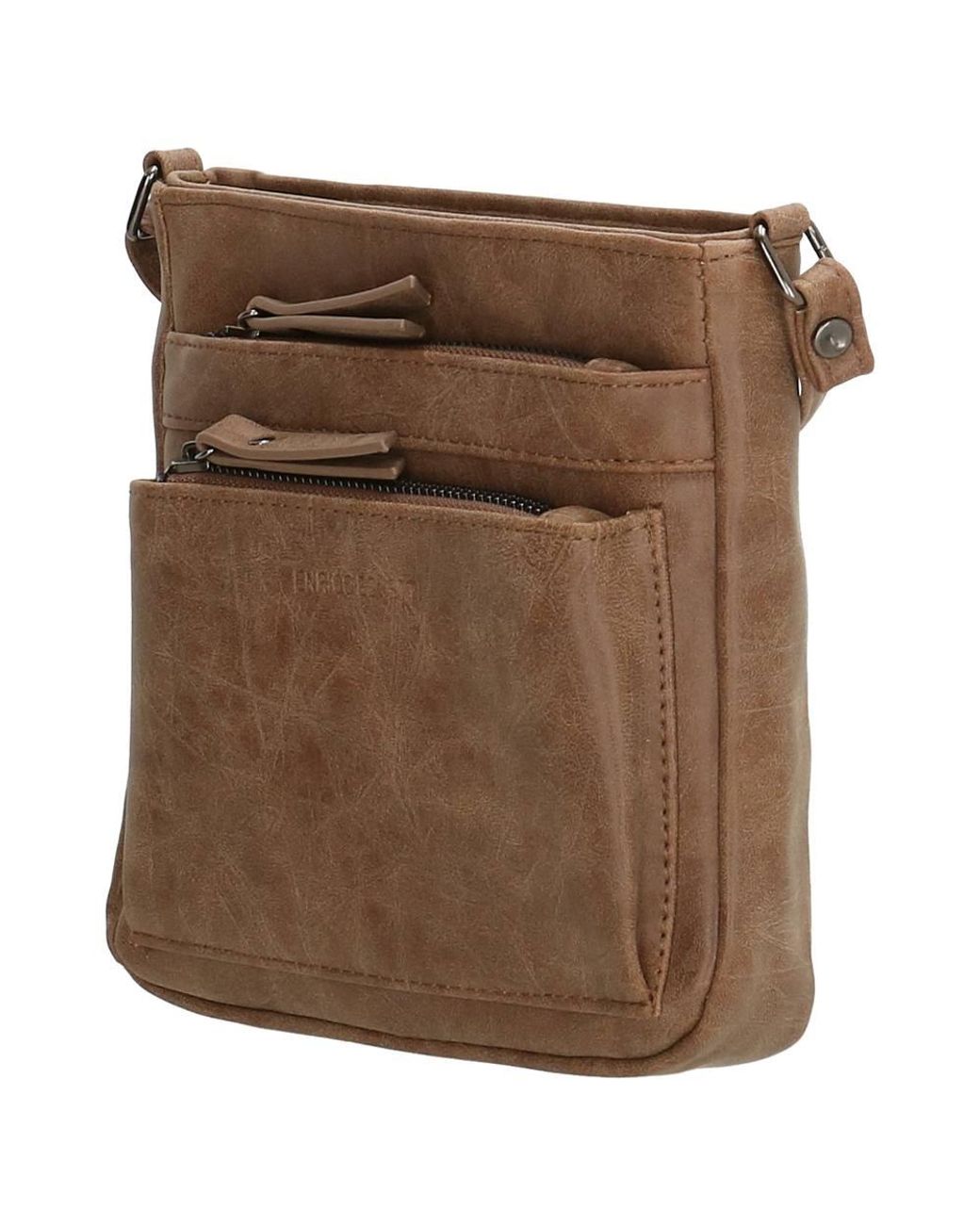 Enrico Benetti Brown Zoe Single Handle Vegan Leather Small Shoulderbag
