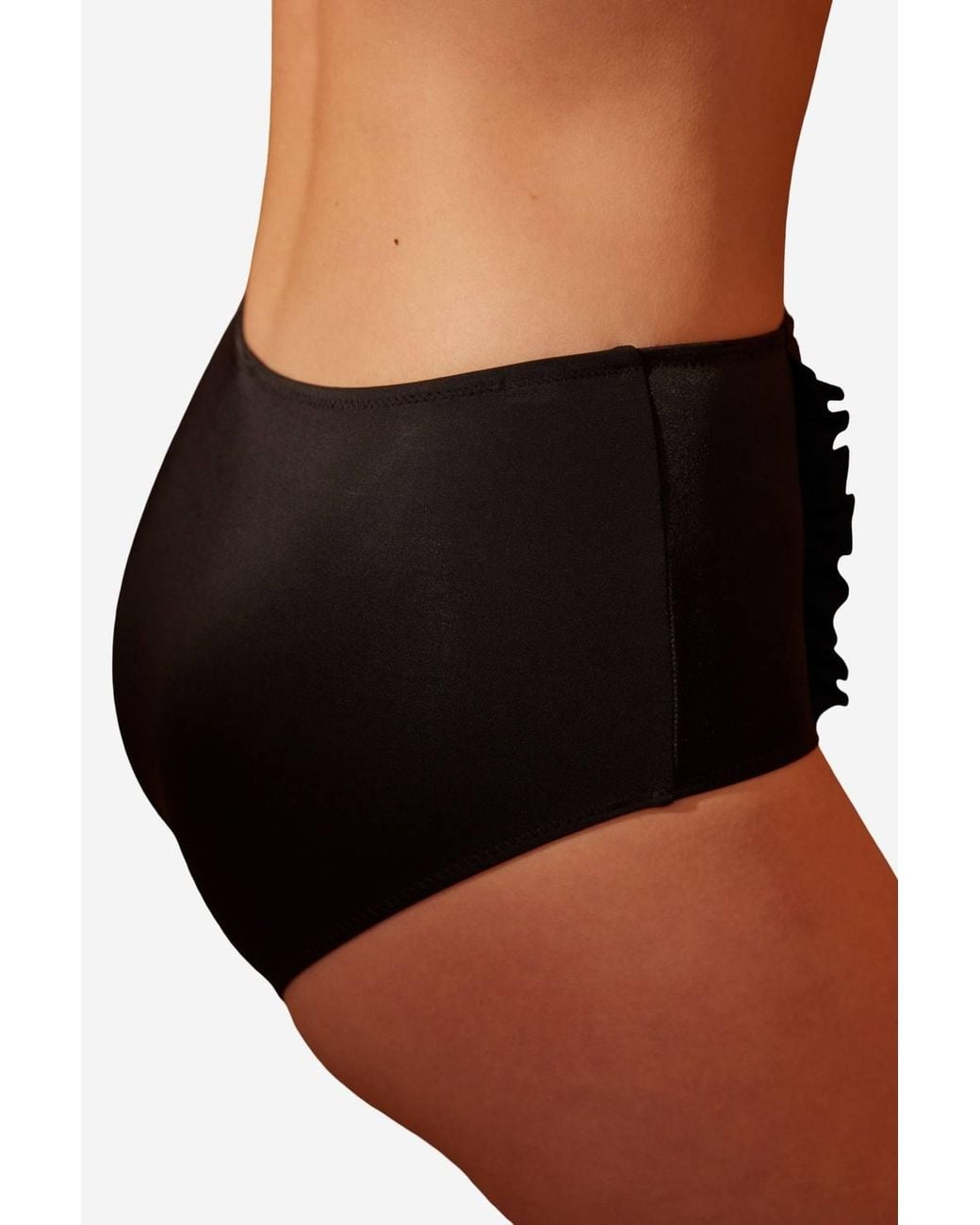 Penti Black Basic High Waist Frilly Bikini Bottom
