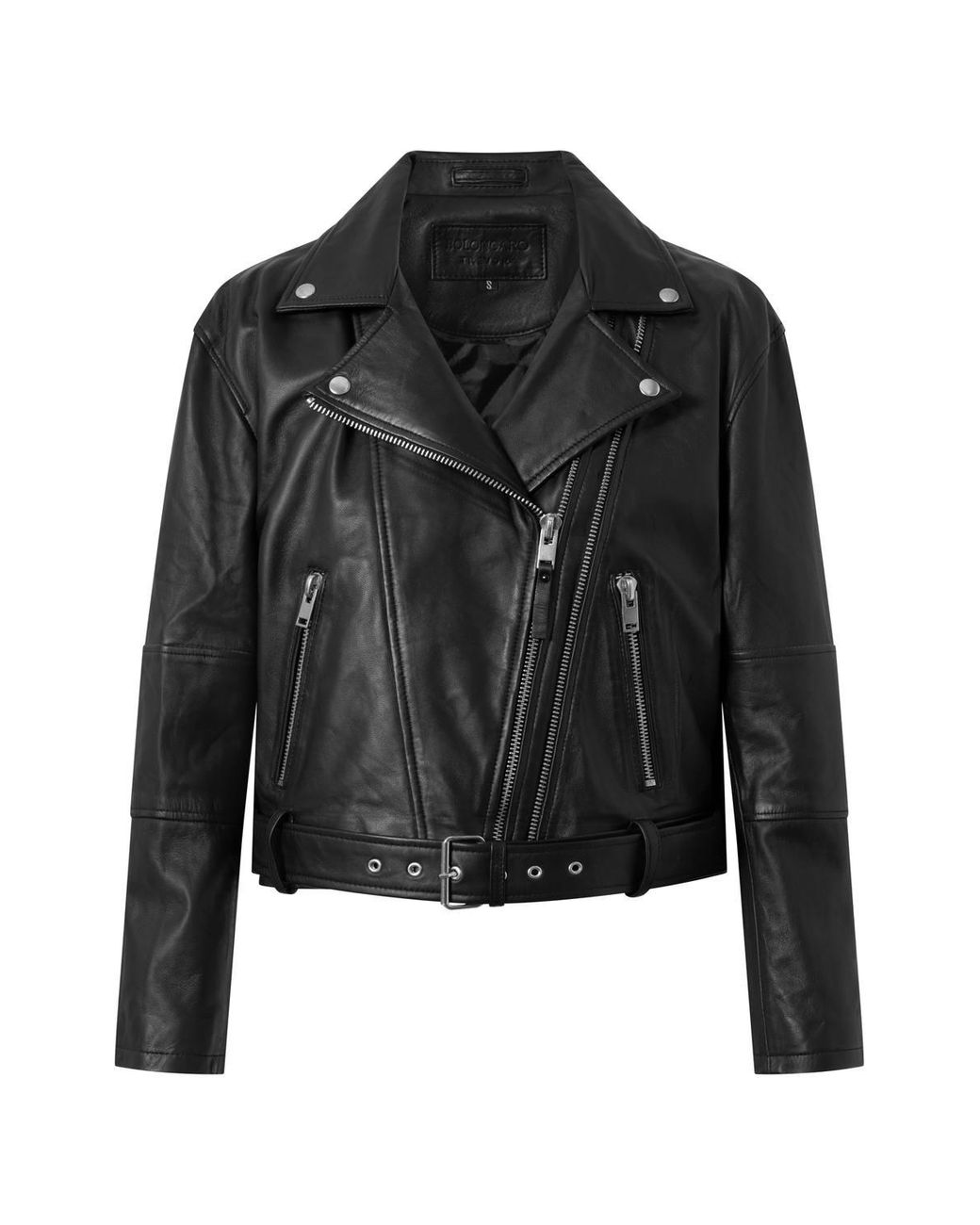 Bolongaro Trevor Black Real Leather Ada Biker Jacket