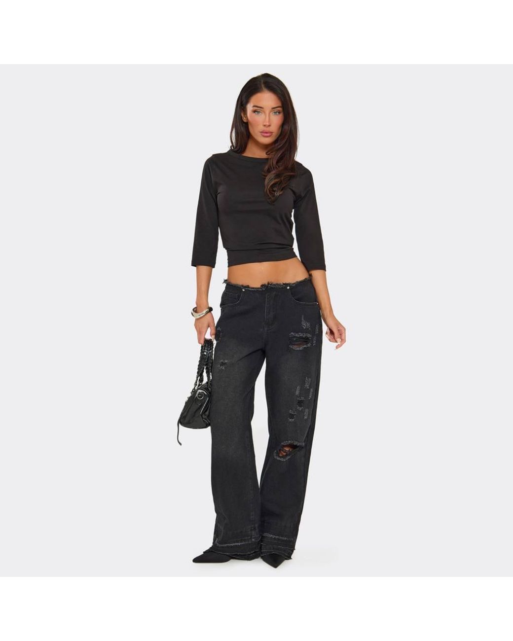 EGO Black Straight Leg Denim Jeans