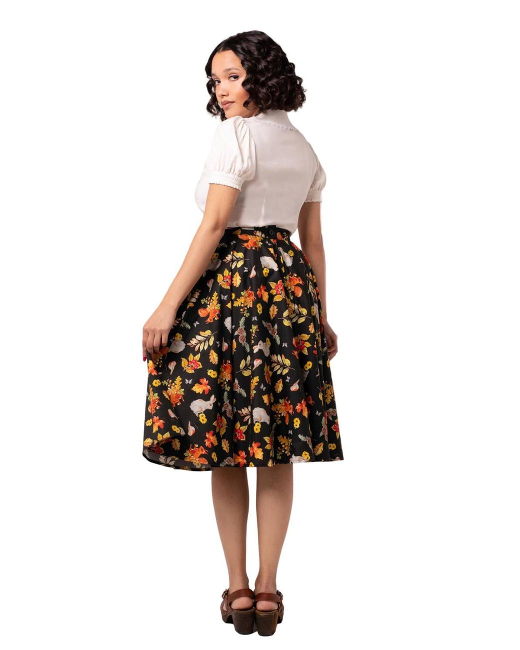 Hell Bunny Black Grizedale 50S Style Midi Skirt