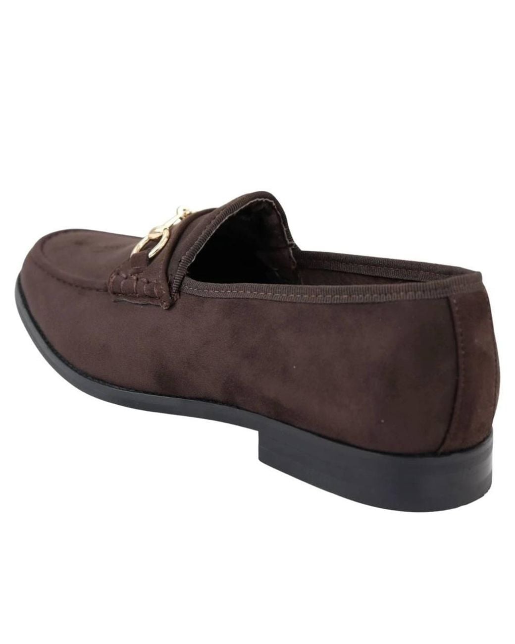 TruClothing Brown Leather Lined Slip On Suede Loafer Shoes for men