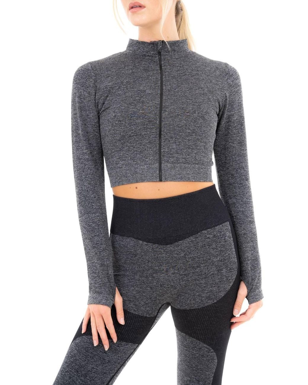 Smart Living Gray Seamless Ribbed Marl Jacket