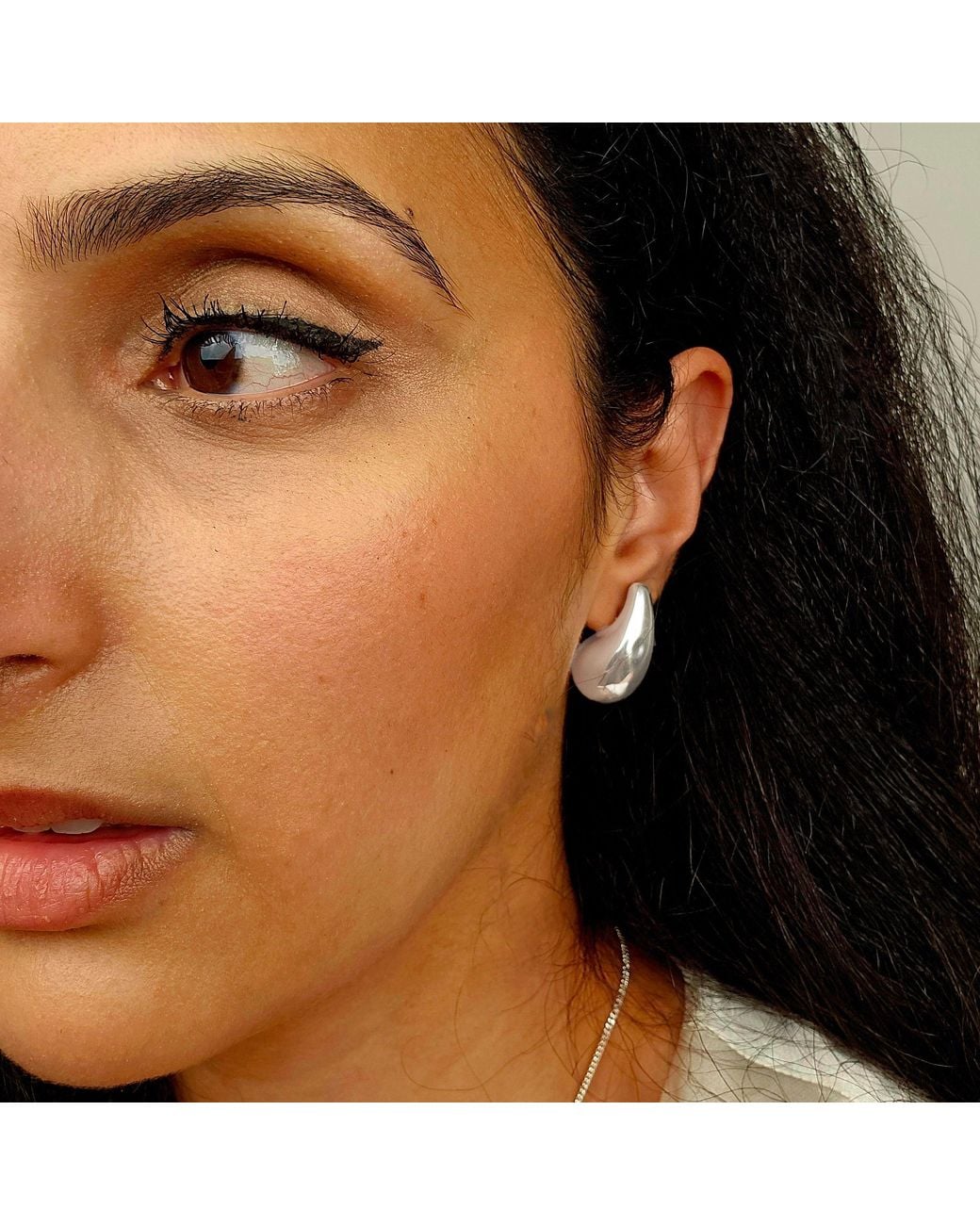 Harfi Metallic Statement Sterling Teardrop Earrings