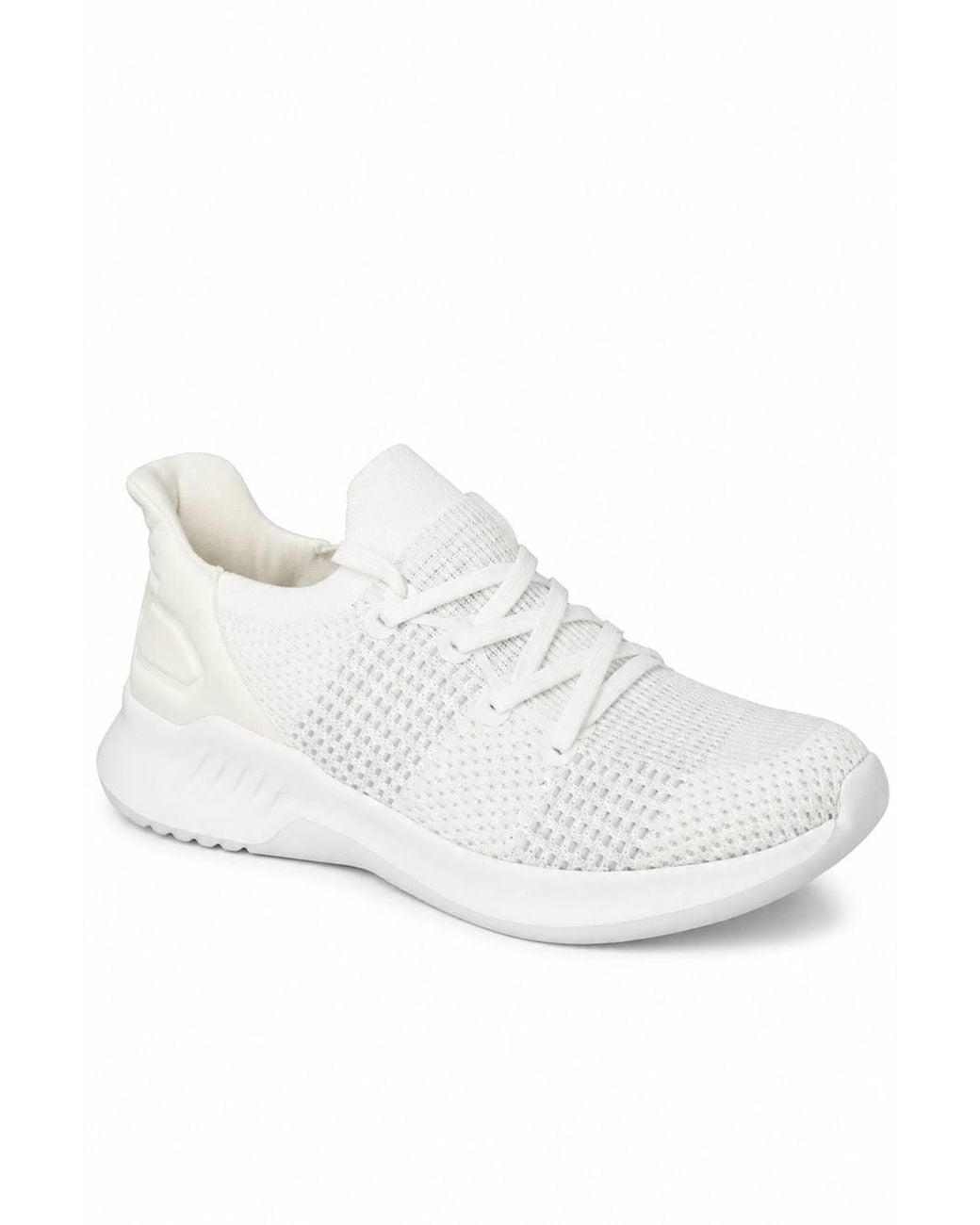 Spot on White Lightweight Knit Lace Up Trainers for men