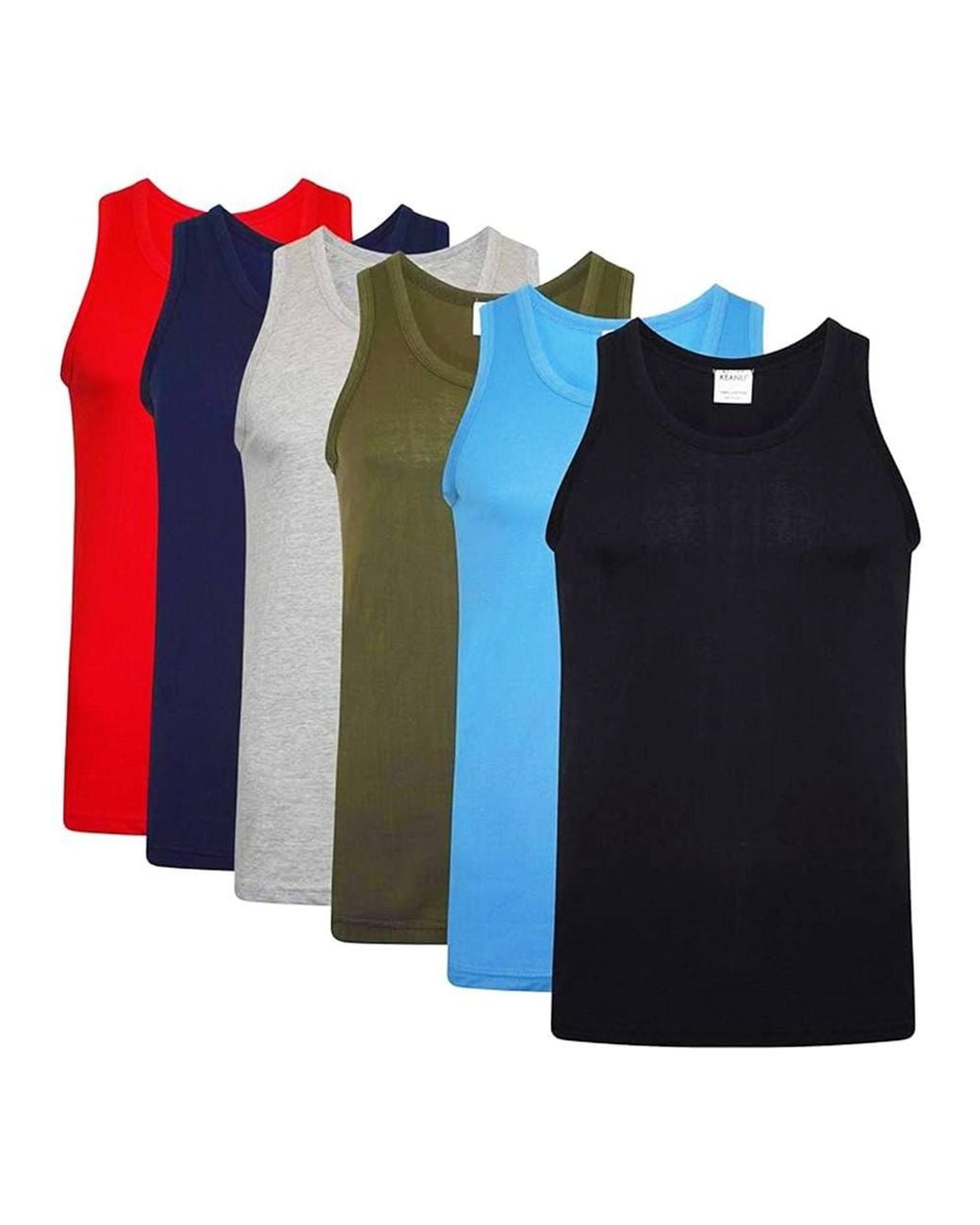 Keanu Blue Fitted Vest Top (Pack Of 6) for men