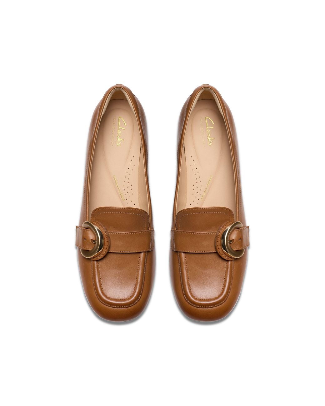 Clarks Brown Daiss 30 Trim Dark Tan Leather Loafers