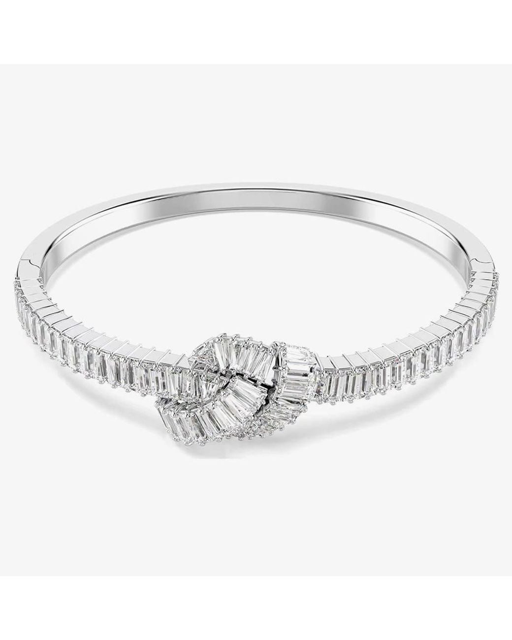 Swarovski Metallic Matrix Rhodium Plated Medium Zirconia Knot Bangle 5727120
