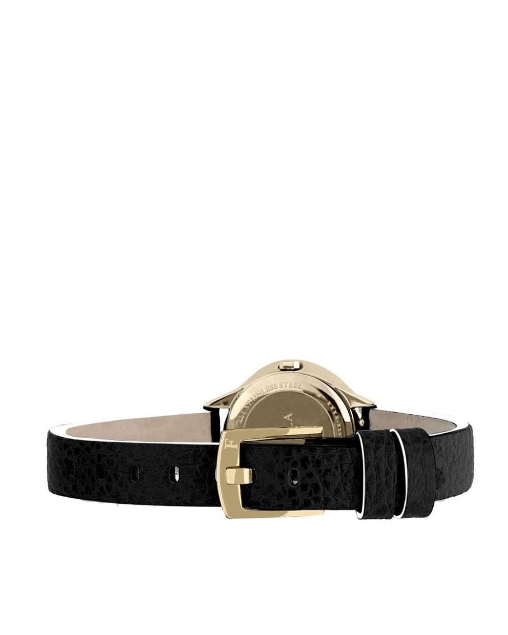 Furla Metallic Club Dial Calfskin Leather Watch