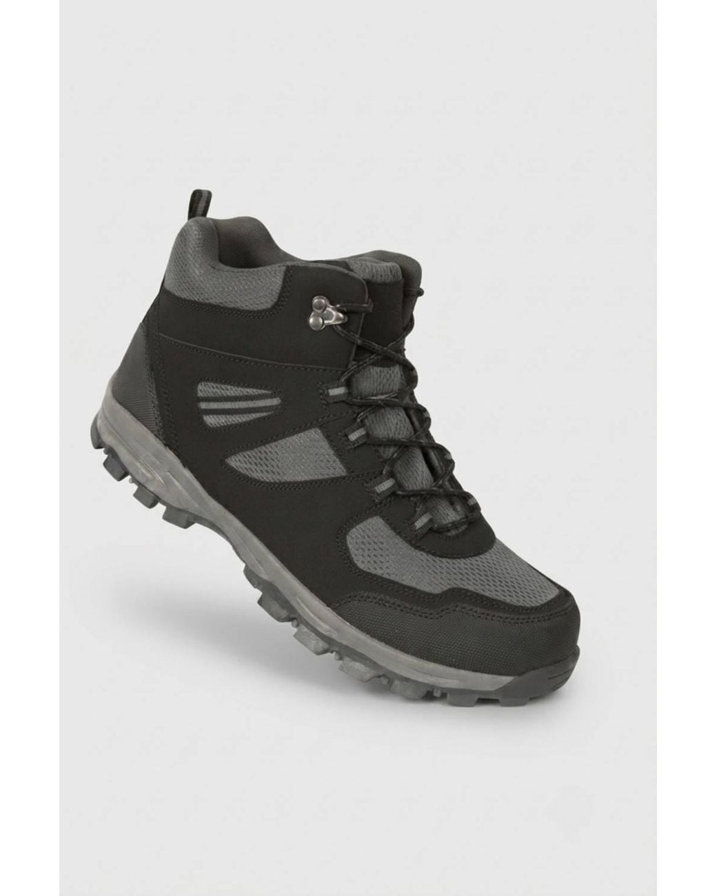 Mountain Warehouse Black 'Mcleod Iv' Wide Fit Breathable Cushioned Grip Outdoor Walking Boots for men