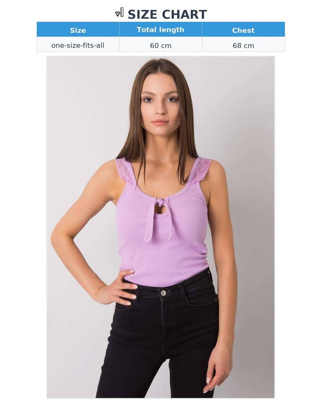 Love Lace Purple Strapy Acrylic Ribbed Lace Round Neck Top