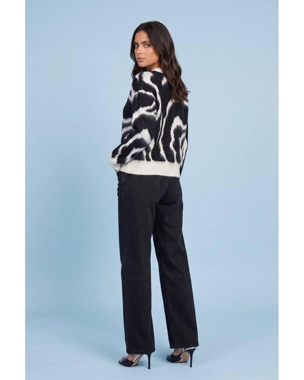 Urban Bliss Blue Zebra Print Jumper