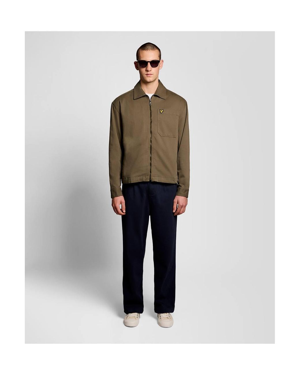 Lyle & Scott Natural Enzyme Wash Zip Through Overshirt for men