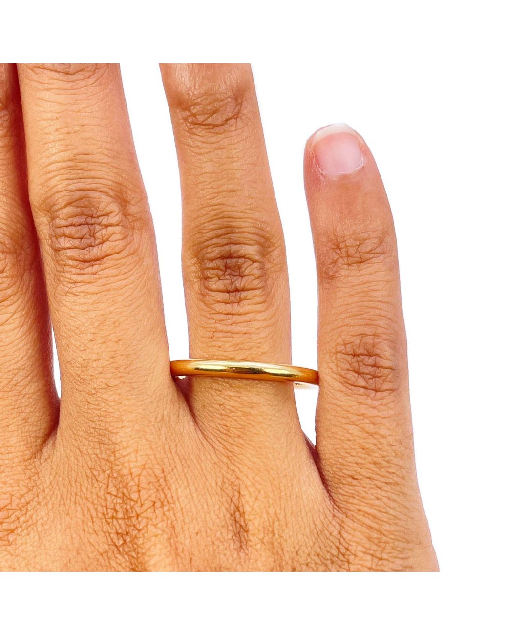 Raina Jewels Metallic 22Ct Plain High Polished Wire Band Ring 2.5Mm