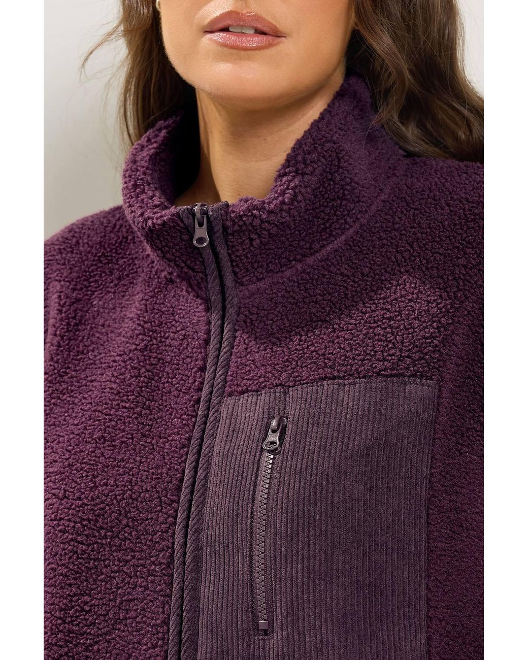 Yours Purple Teddy Zip Through Fleece
