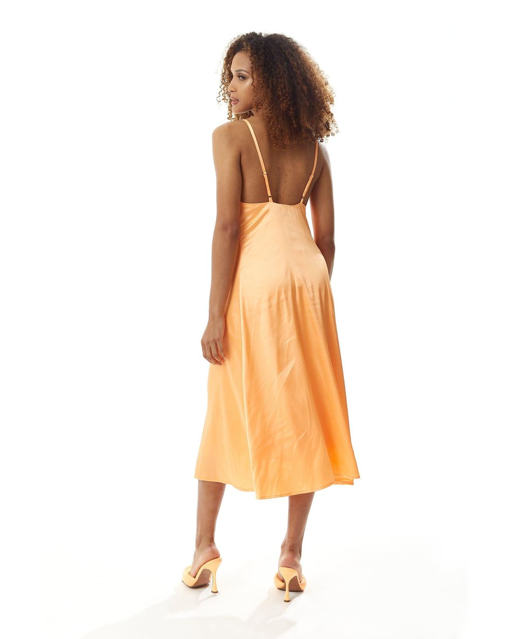 Liquorish White Satin Midi Dress