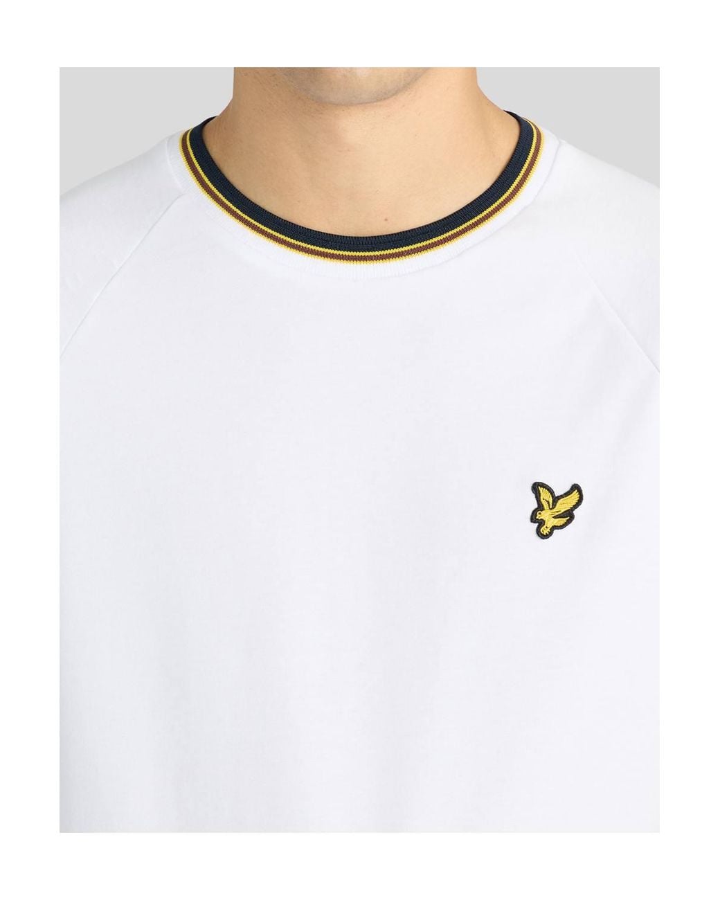 Lyle & Scott White Tipped Track T-Shirt for men