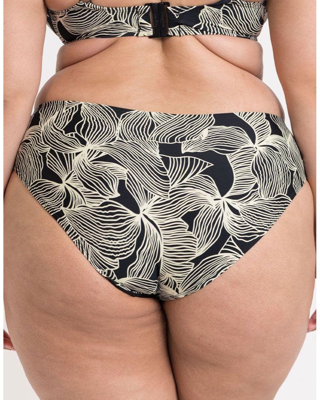 Curvy Kate Black Ripple Reef Low Rise Bikini Brief Bottoms