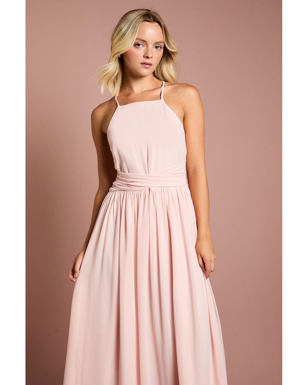 Coast Pink Teen Cross Front Detail Cami Bridesmaid Dress