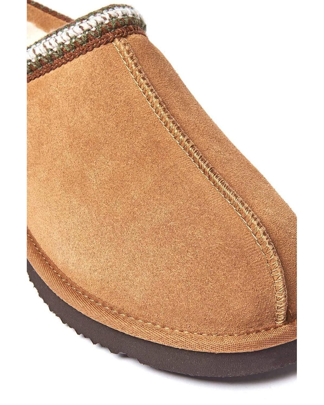 Moshulu Natural 'Seathorn' Leather Sheepskin Mule Slippers for men