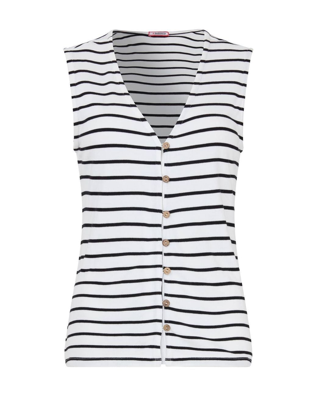 Joe Browns White Striped Jersey Waistcoat With Button-Through Front