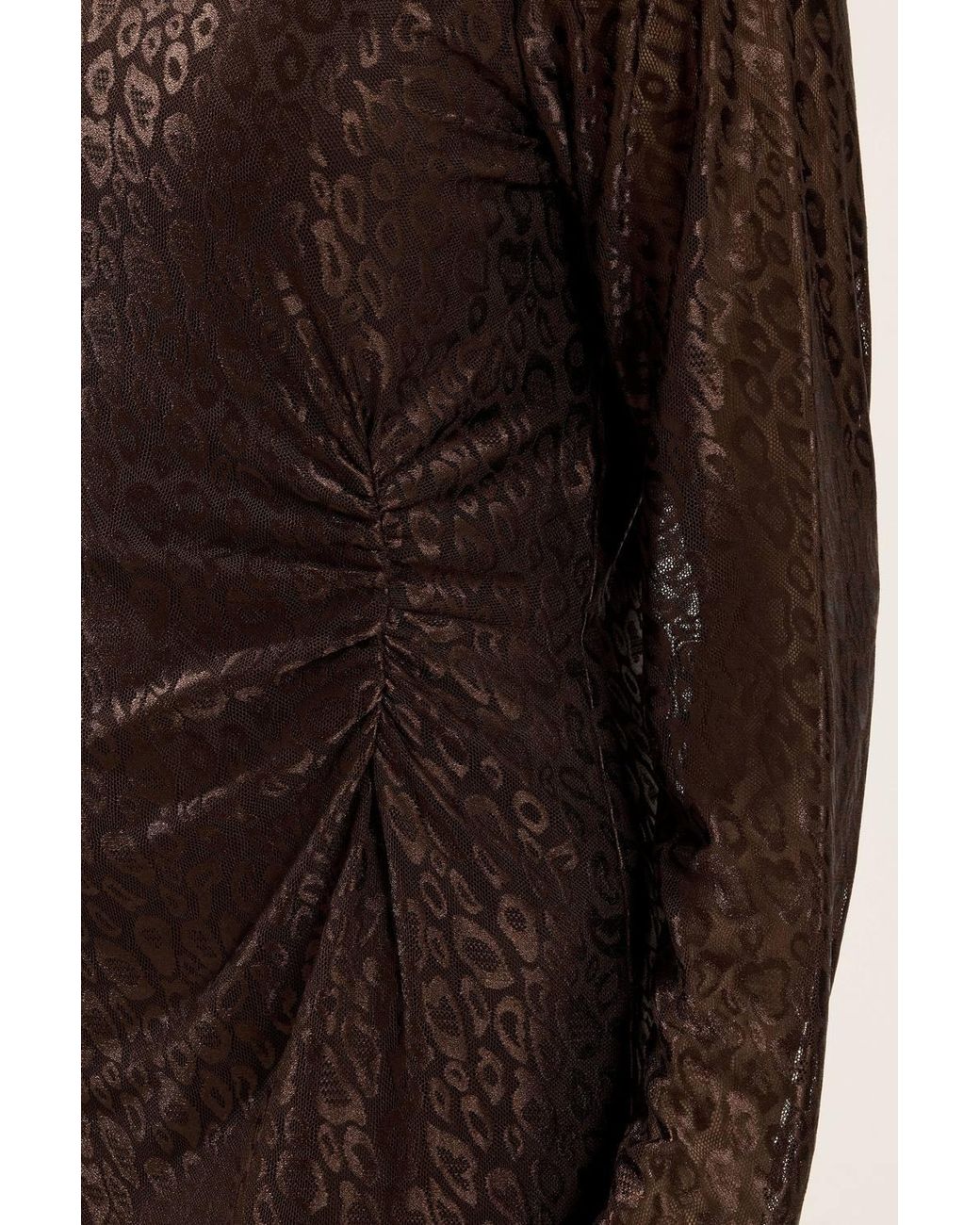 Yours Brown Leopard Print Ruched Side Midi Dress