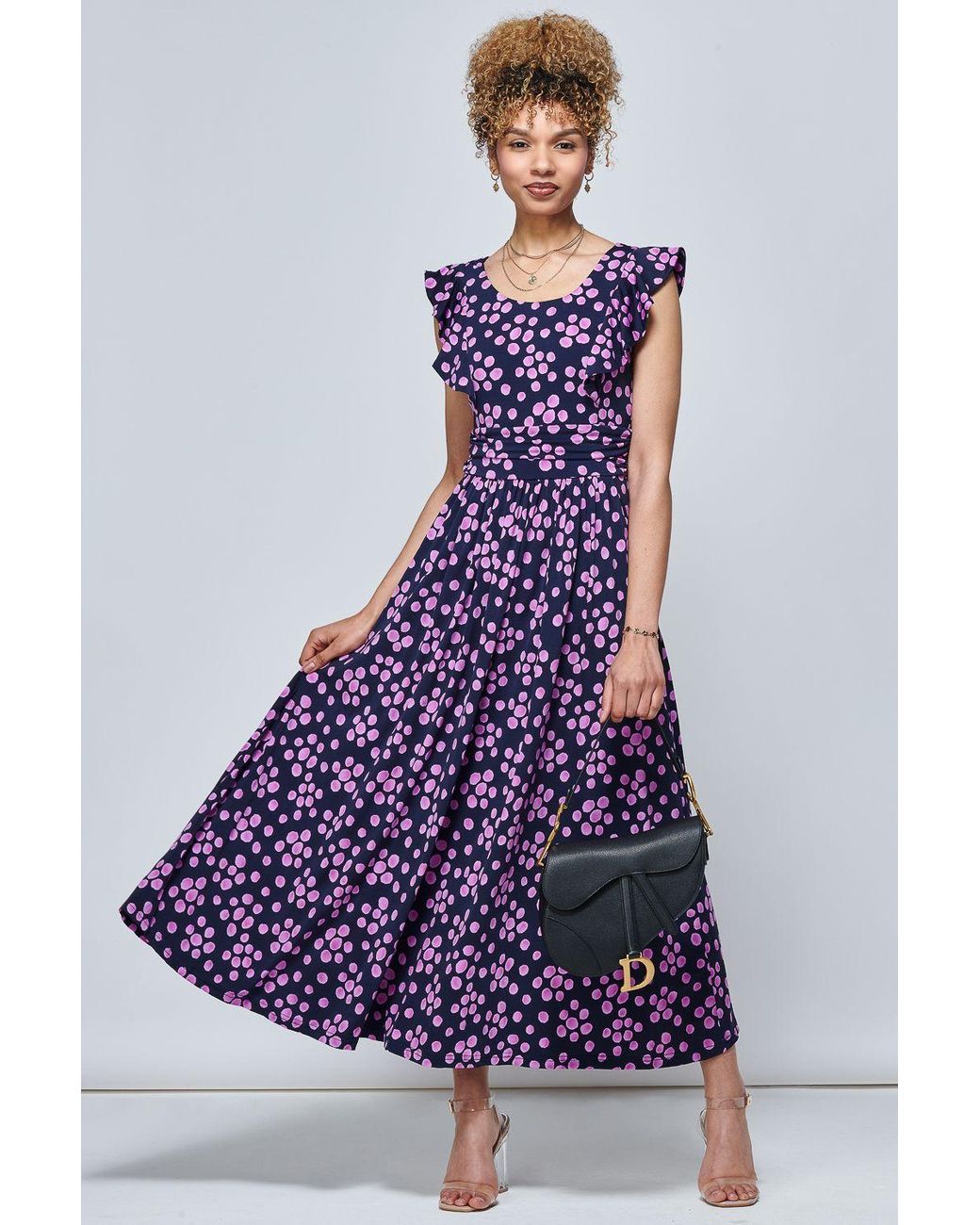 Jolie Moi White Adalena Frill Shoudler Maxi Dress