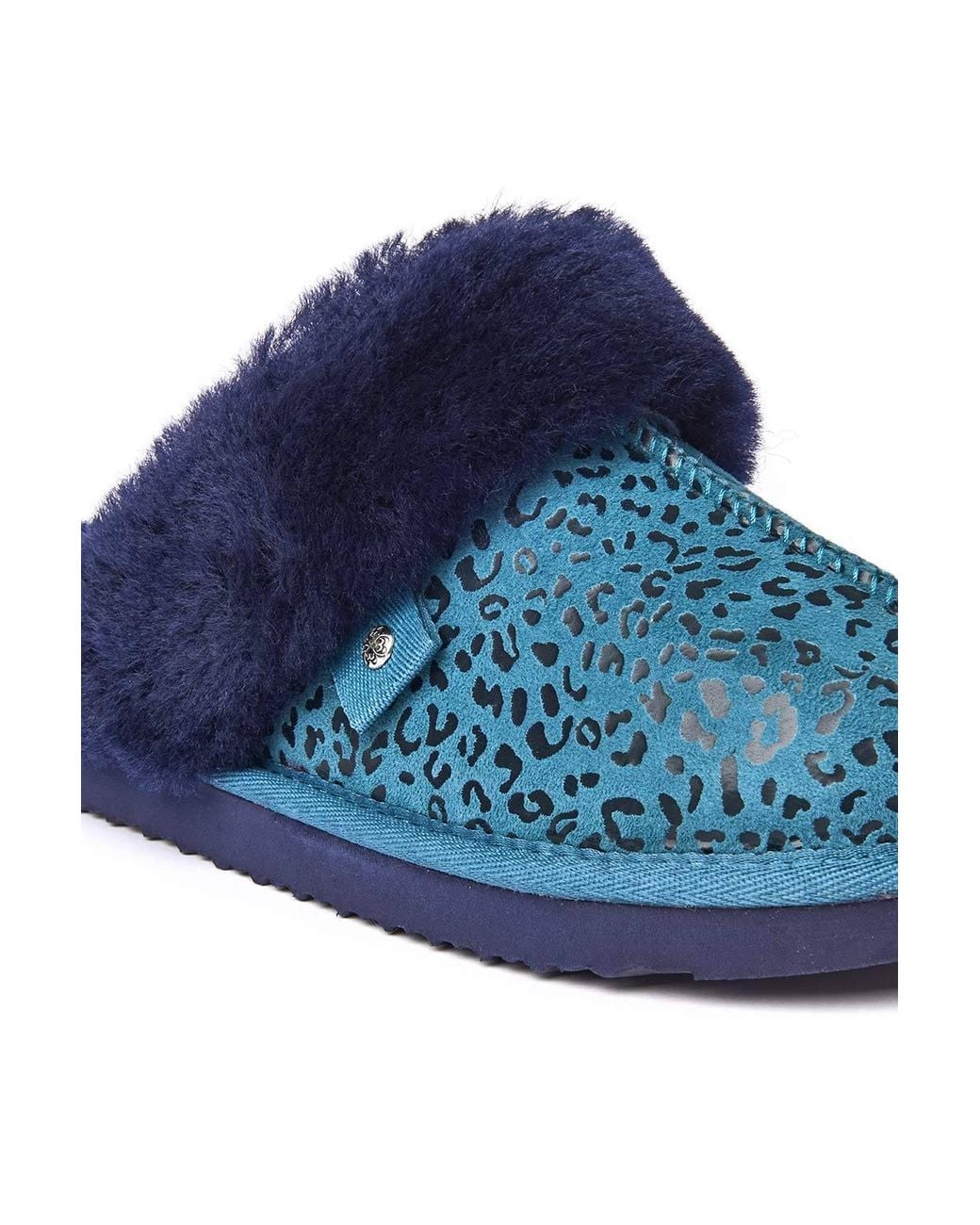 Moshulu Blue 'Tiree' Sheepskin Mule Slippers