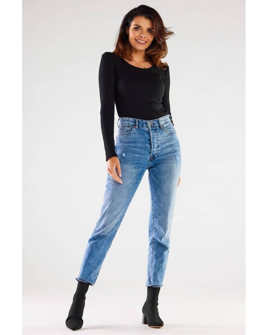 Love Lace Black Ribbed Cotton Long Sleeve Blouse