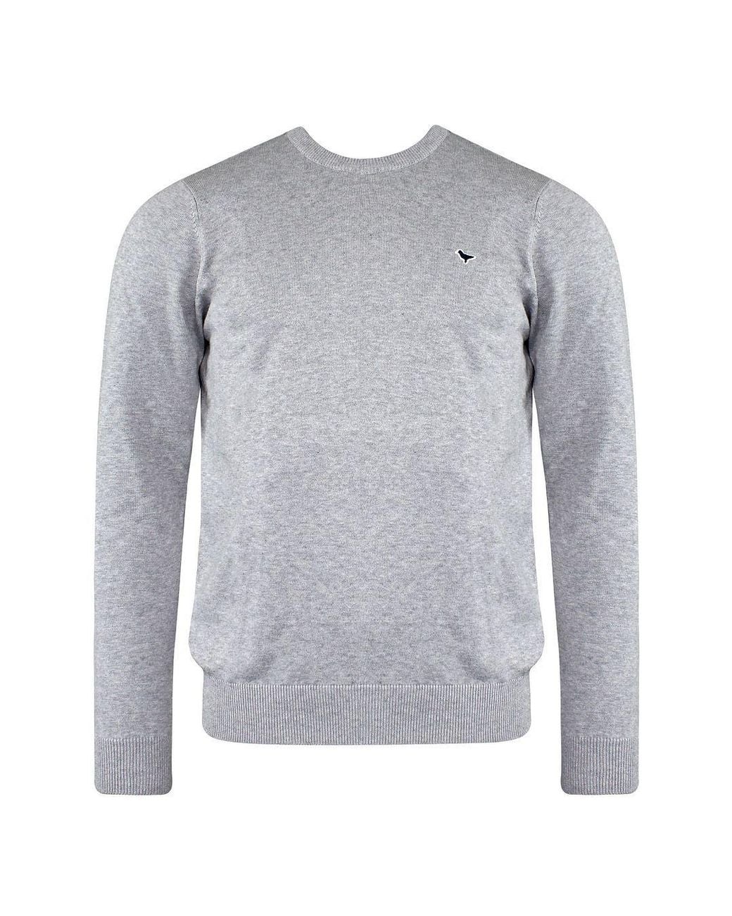 Weekend Offender Gray Long Sleeve Crew Neck Napoli Sweaters for men