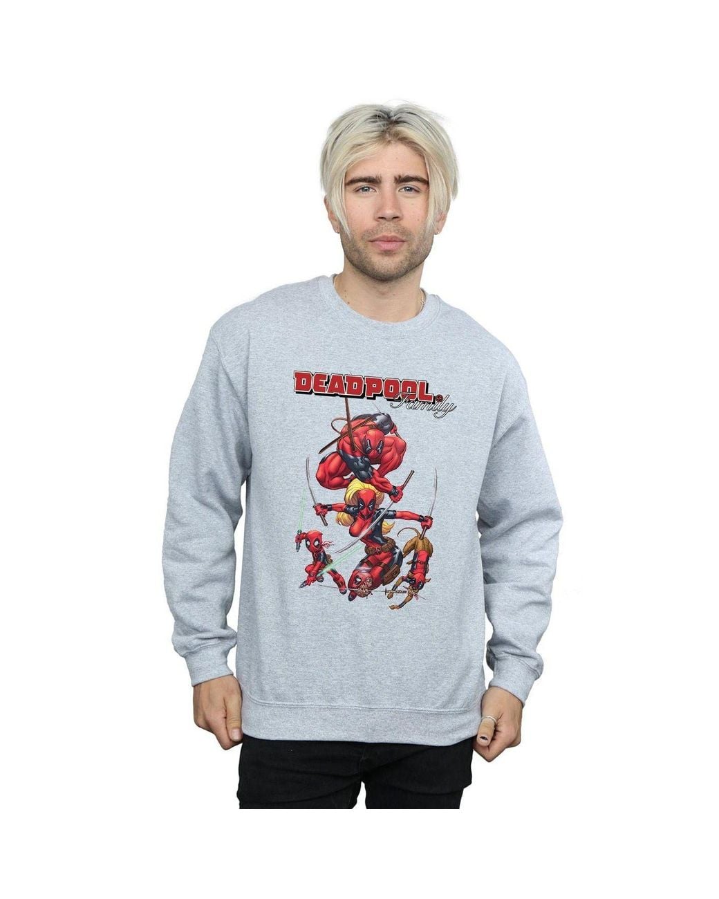 Marvel Blue Deadpool Family Sweatshirt for men